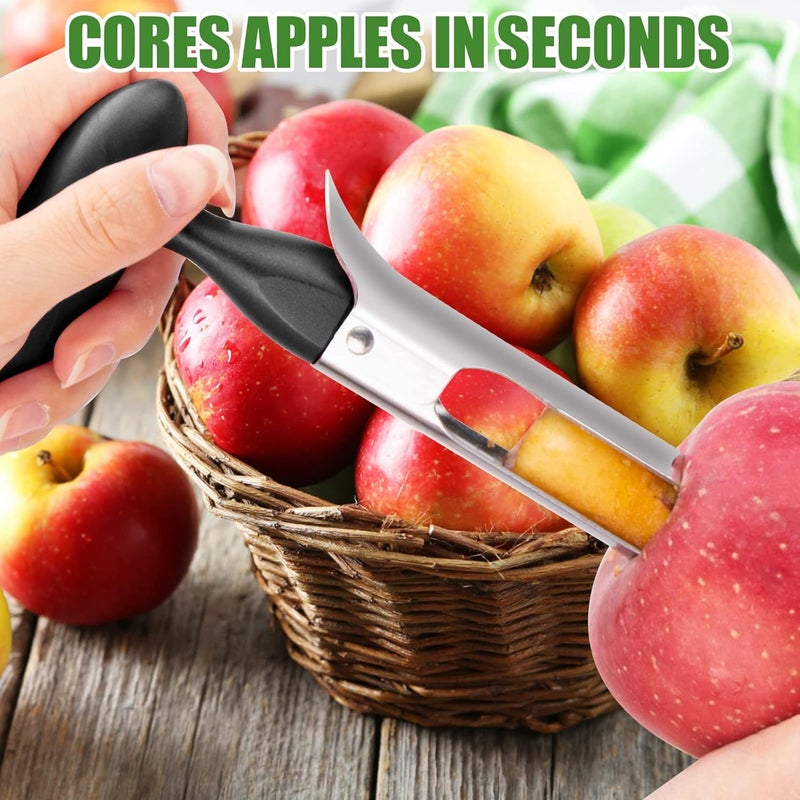 PTNITWO Apple Corer, Premium Stainless Steel Apple Corer Tool,Sturdy Ergonomic Handle, Easy to Use and Clean, Durable,Remover for Pears, Bell Peppers, Fuji, Honeycrisp, Pink Lady Apples (black) - Image 3